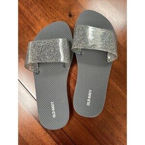 Old Navy Plant Based Jelly Slide/ Sandals Dark Gray/Sparkle - Size 7